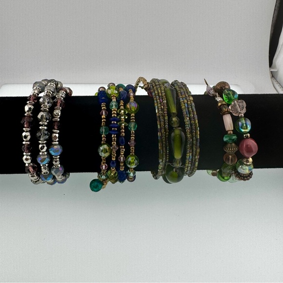 Jewelry - 4 Wrap Elegant Beaded Bracelet Set Crystal, Glass, Acrylic